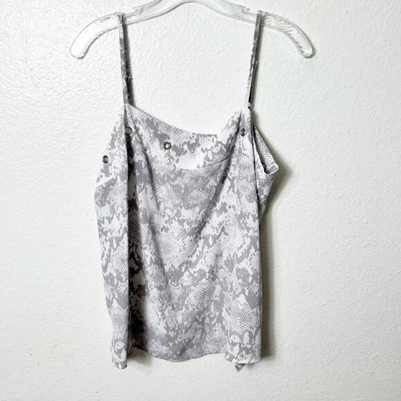 Jennifer Lopez Tops - JENNIFER LOPEZ SNAKESKIN GREY WOMEN ADJUSTABLE TANK BLOUSE SIZE LARGE